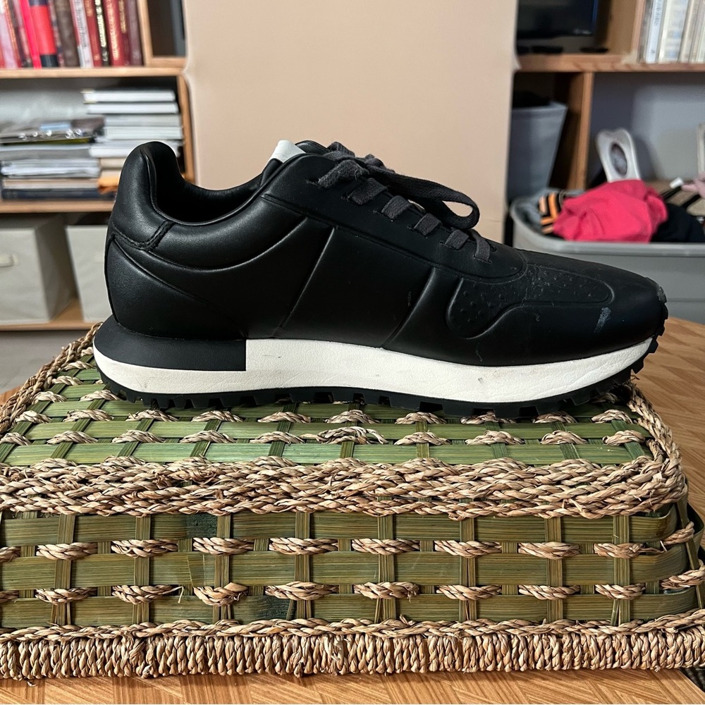Emporio Armani Black and White Men's Dress Sneakers (Worn once)